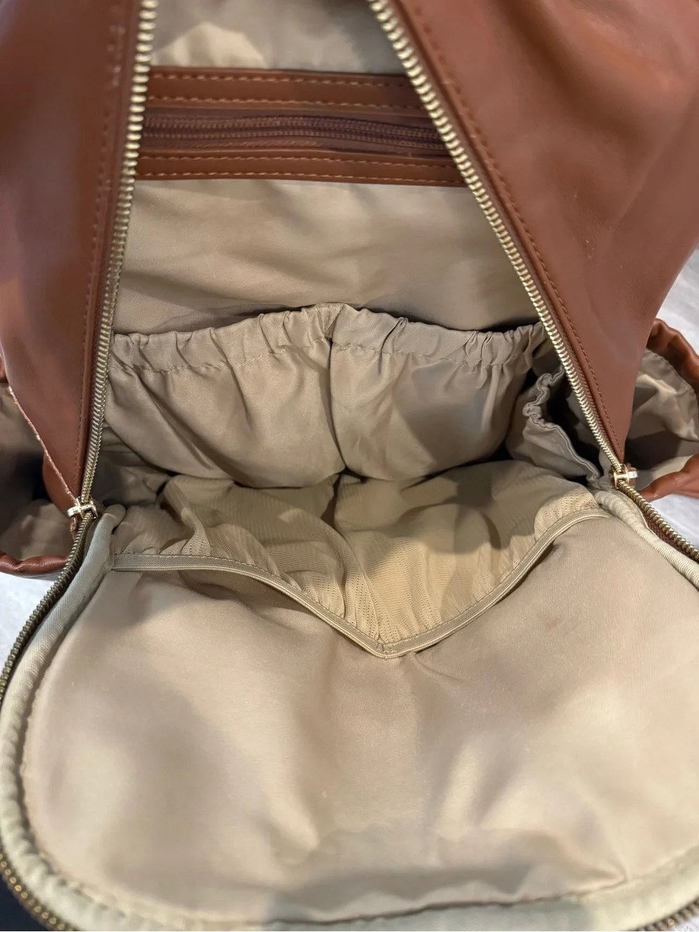 JuJuBe Million Pockets Deluxe Backpack Spice Brown Vegan Leather Diaper Bag